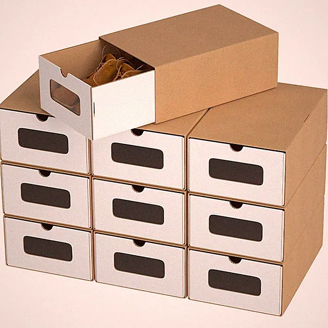 Aufbewahrungsboxen Schuhregal Pappe Schuhboxen Schublade mit Sichtfenster