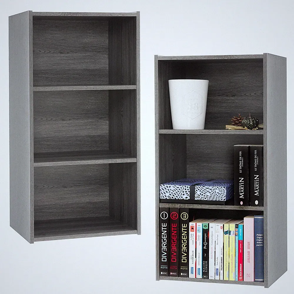 Aufbewahrungsmöbel, Set mit 2 Holzregalen mit Türen, Design, Modular, Büro,...