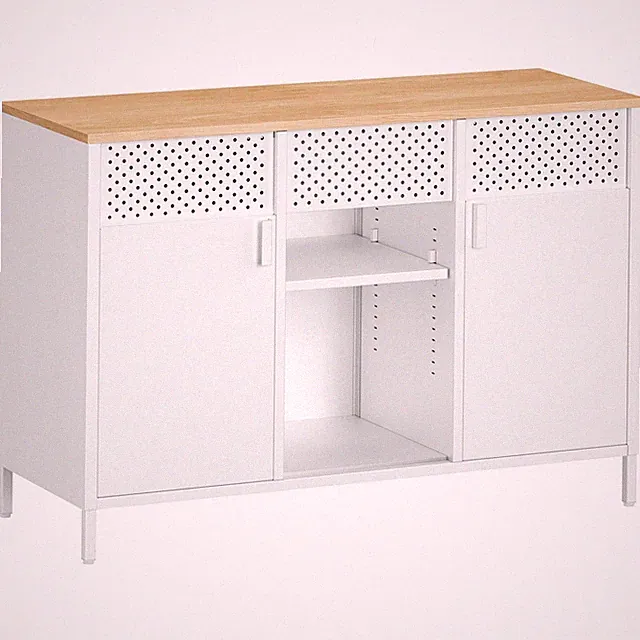 Aufbewahrungsschrank, Metallschrank, Schrank mit Doppeltür, Sideboard, Magnet...