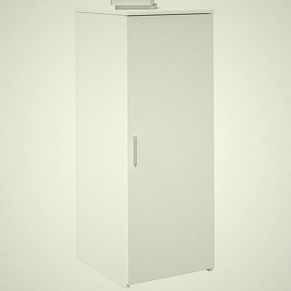 Aufbewahrungsschrank weiß 40x45x103,5cm Ingenieurholz schmal Büroschrank 1 Einlegeboden