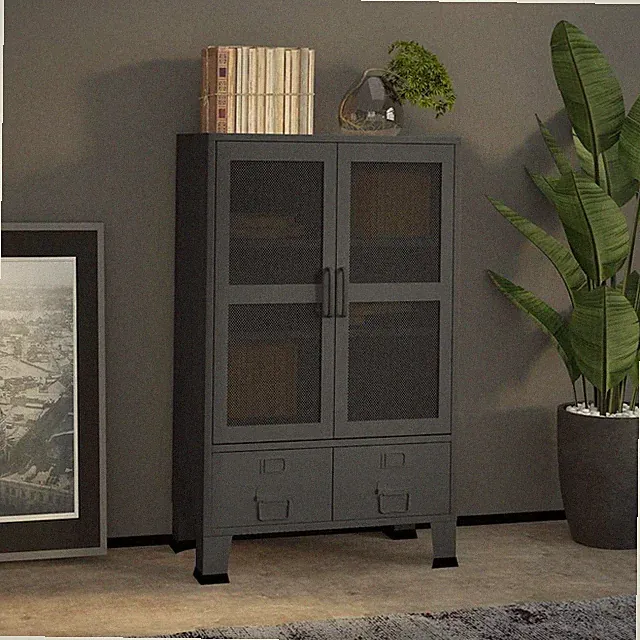 Aufbewahrungstruhe Anrichte Sideboard Kommode Industrie-Stil Metall vidaXL