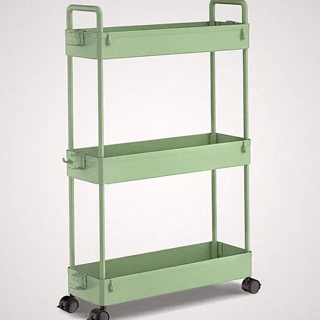 Aufbewahrungswagen 3 Tier Rollwagen Organizer Küche Bad Kunststoff Grün