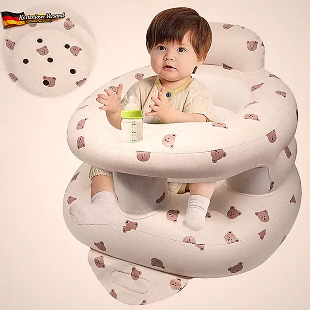Aufblasbarer Babysitz mit Pumpe für Kinder 3-36 Monate, tragbar und sicher