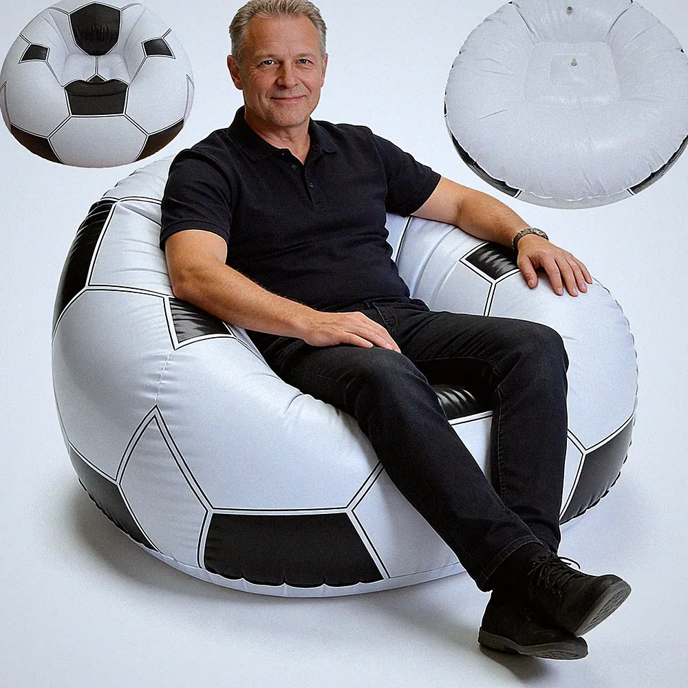 Aufblasbarer Sitzsack Sessel Fußball Luftsessel Sofa Einzelsofa Stuhl für Beach