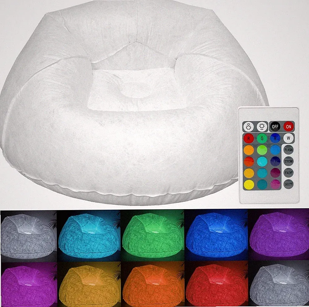 Aufblasbarer XL LED Sessel Loungesessel Sitzsack 120 kg Clubsessel Relaxsessel