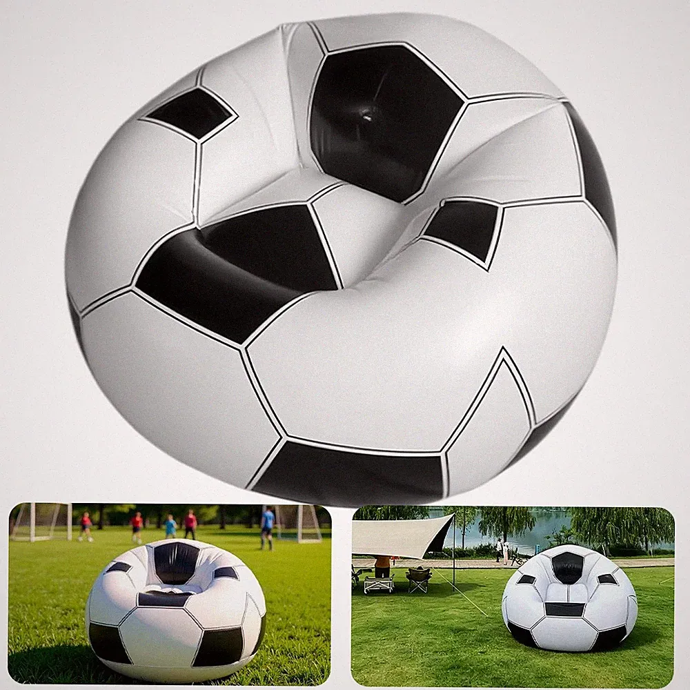 Aufblasbares Fußball Sofa Luftsessel PVC Sitzsack Tragbar Faltbar Sessel Deko