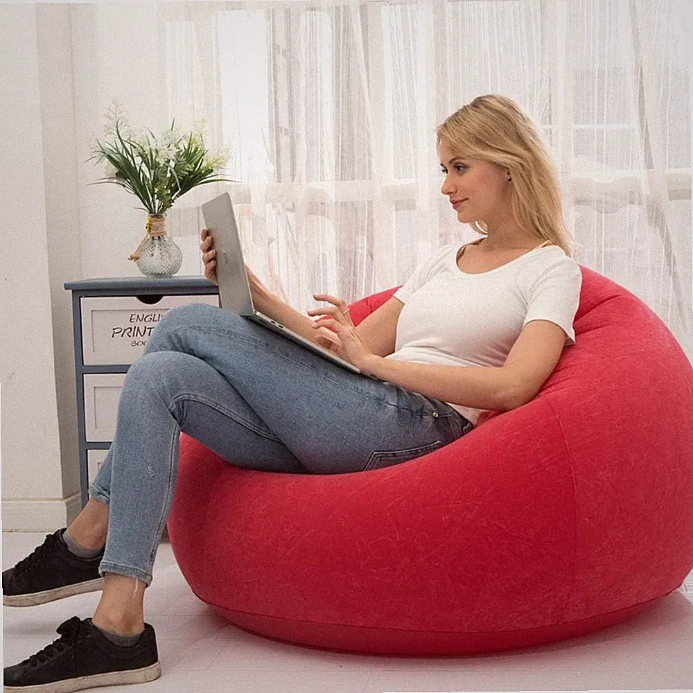 aufblasbares Stuhl-Sofa Sitz-Liege Camping Garten tragbar weiches Material fü...
