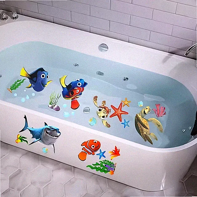 Aufkleber Deko für Badezimmer Bad Fische Hai Delfin Nemo Fliesen Wandtattoo WC