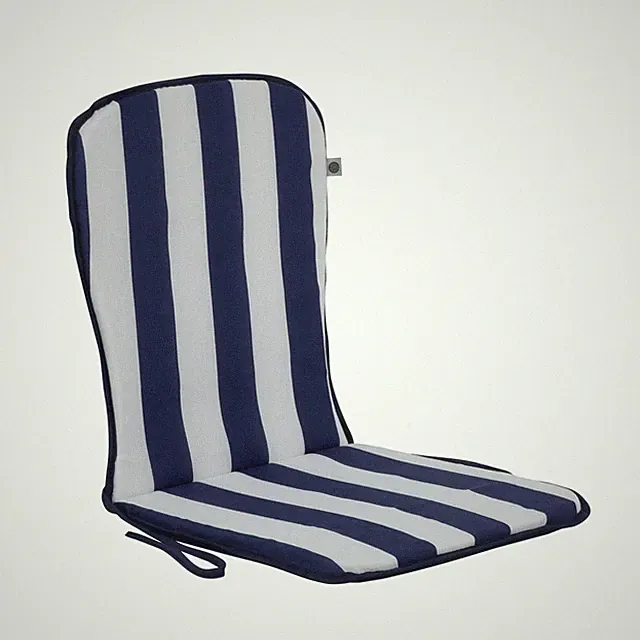 Auflage Polster Stuhlauflage Kissen Niedriglehner 74 x 38 cm Streifen Blau Weiß