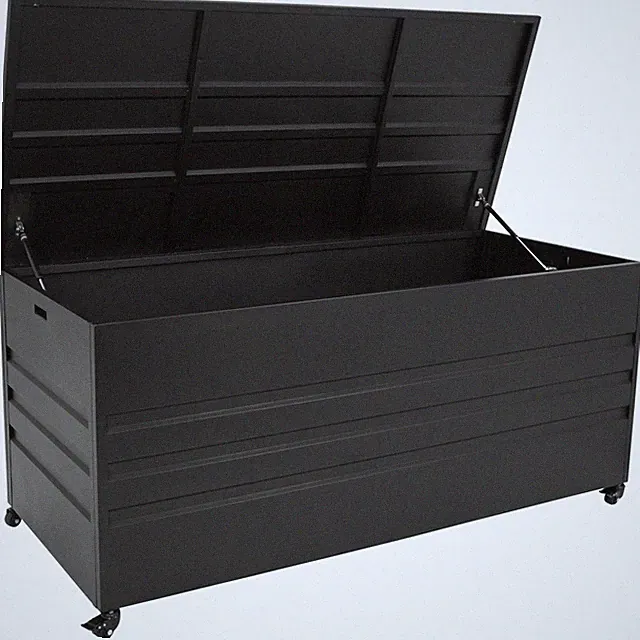 Auflagenbox Kissenbox Kissentruhe OLBIA XXL 186x82x83cm 880 Liter Stahl, 2. WAHL