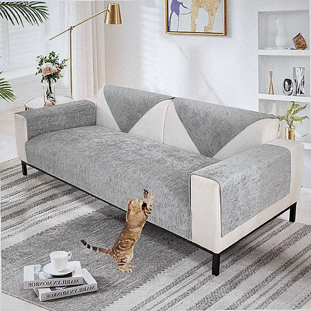 Aus Weichem Chenille Sofabezug 1/2/3/4 Sitzer L Form Sofa Couch überzug Ecksofa