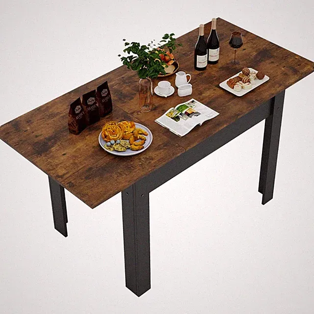 Ausziehbarer Esstisch 105/150x70cm Industrial Küchentisch Holz Metall Wohnzimmer