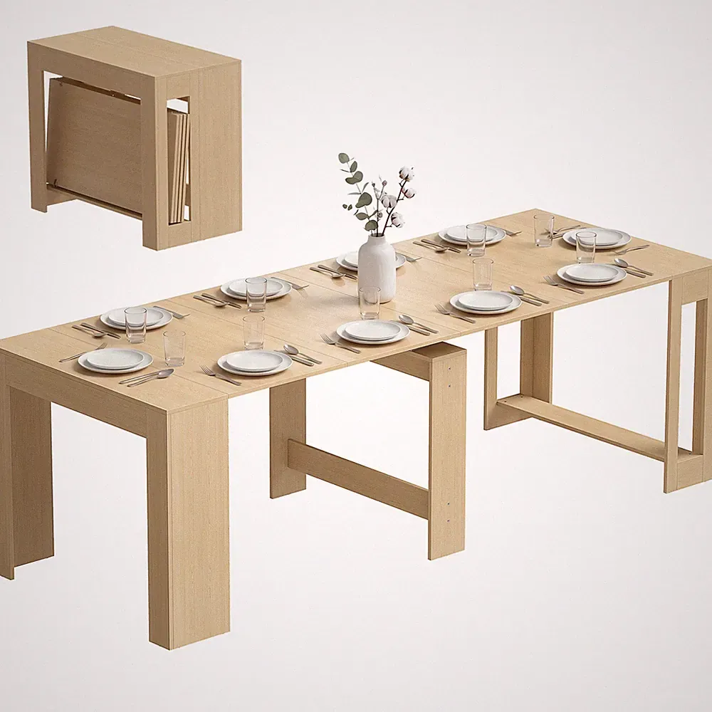 Ausziehbarer Esstisch 48-240 x 90 cm Esszimmertisch für bis zu 10 Personen