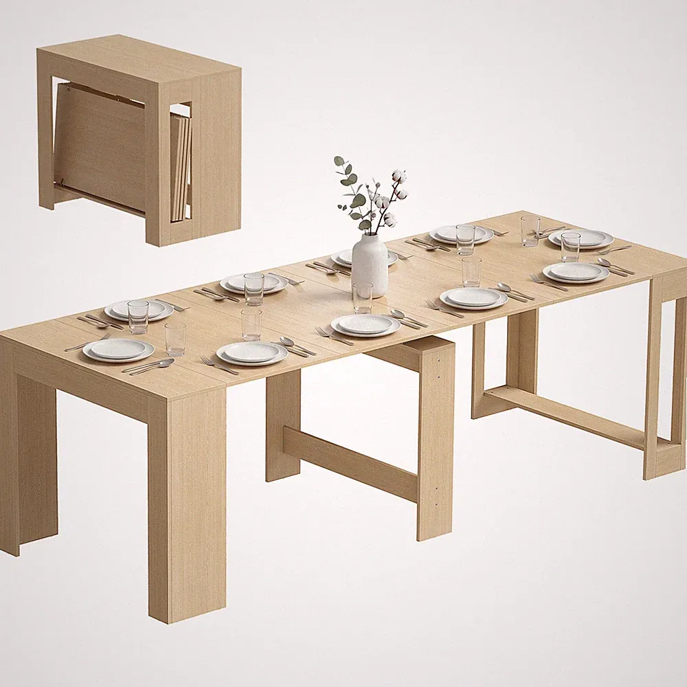 Ausziehbarer Esstisch 48-240 x 90 cm Esszimmertisch für bis zu 10 Personen