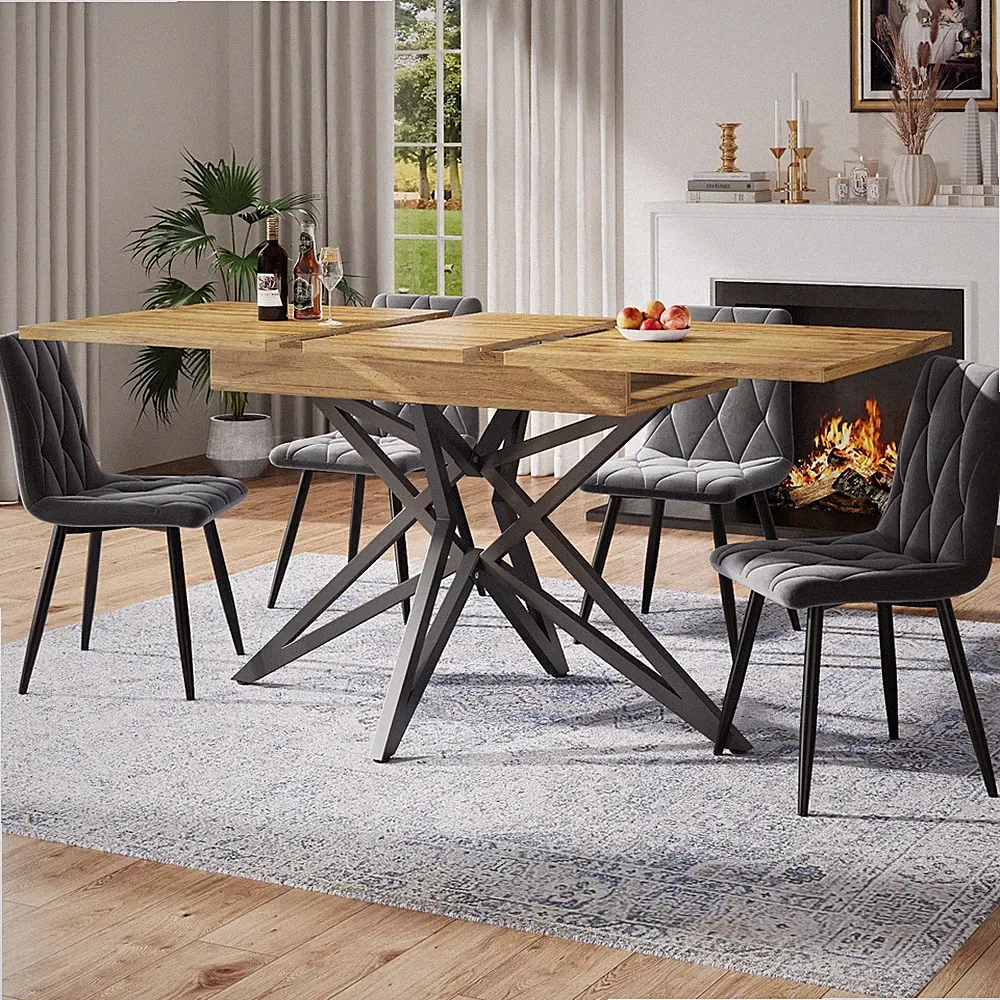 Ausziehbarer Esstisch Holzoptik 120-160*80cm Erweiterbar Wohnzimmer Küchen Tisch