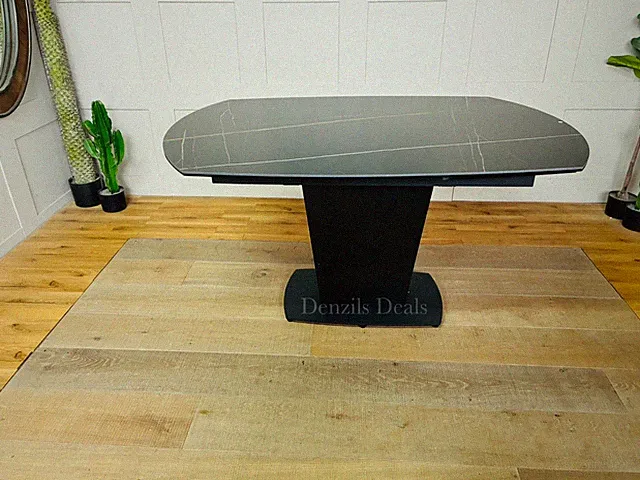 Ausziehbarer Esstisch Tabula schwarz Keramik Marmoroptik 150-220 cm UVP 1099€ R8