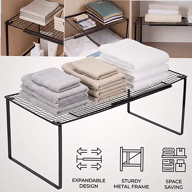 Ausziehbares Kleiderschrankregal Küchenorganizer 50-85cm Küchenregal Schwarz