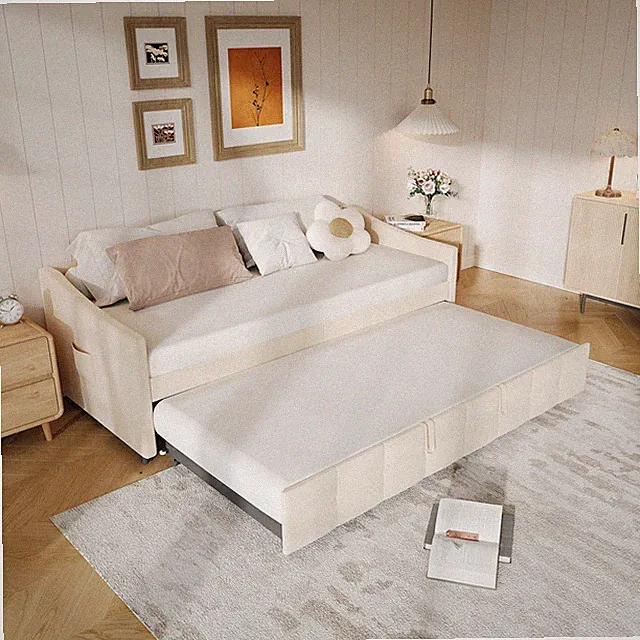 Ausziehbares Schlafsofa Polsterbett 90x200 cm Samt mit Lattenrost Doppelbett