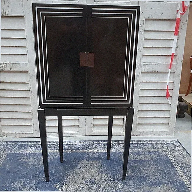 Authentic Models Art Deco Bar Likörschrank Schwarz & Weiß