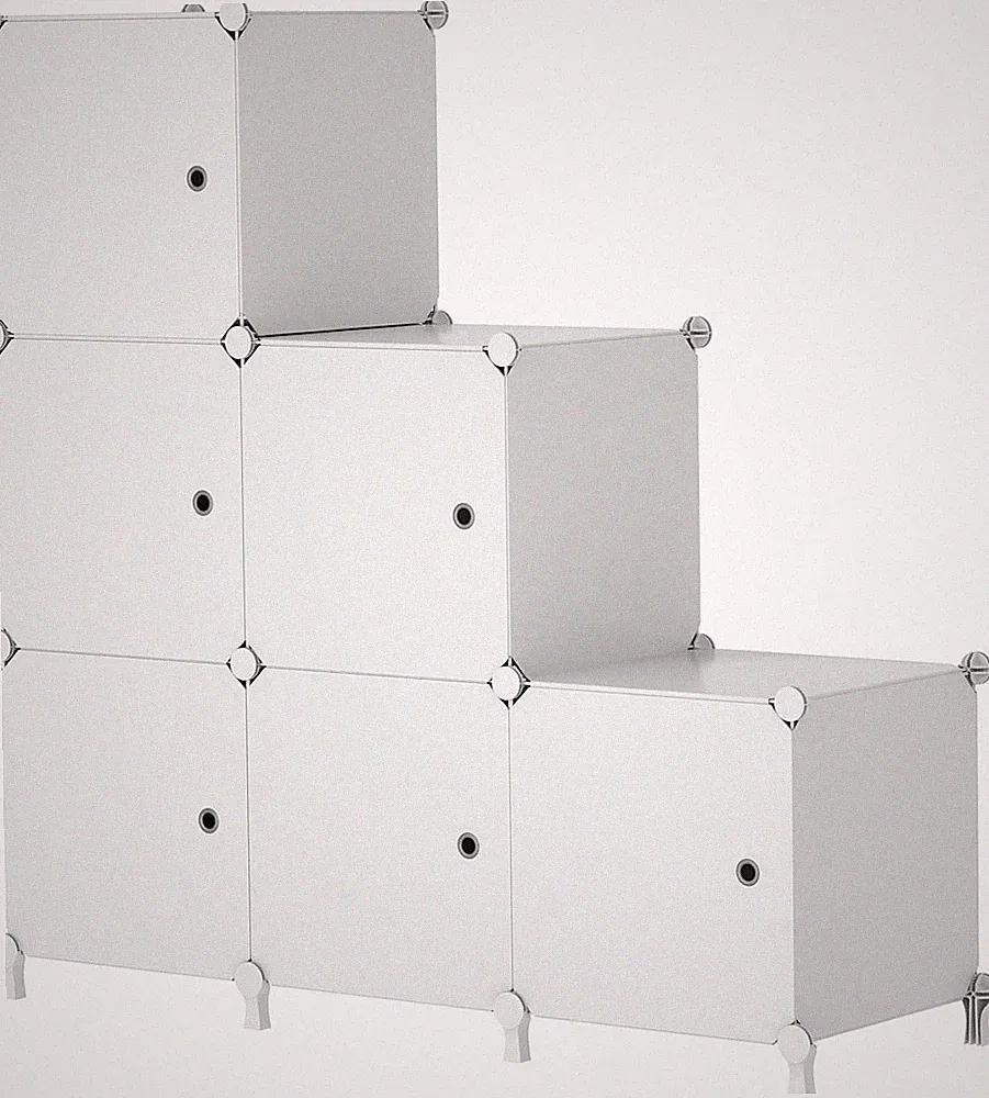 AWTATOS Steckregal 6 Würfel mit Türen Modulregal Aufbewahrungssystem Modular