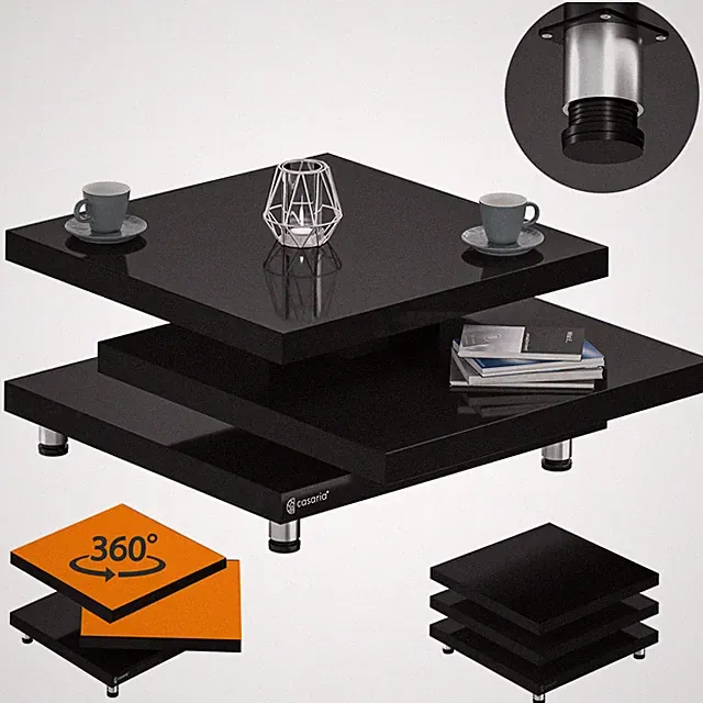 B-Ware Couchtisch Wohnzimmertisch Beistelltisch Sofa 72x72cm Schwarz Hochglanz