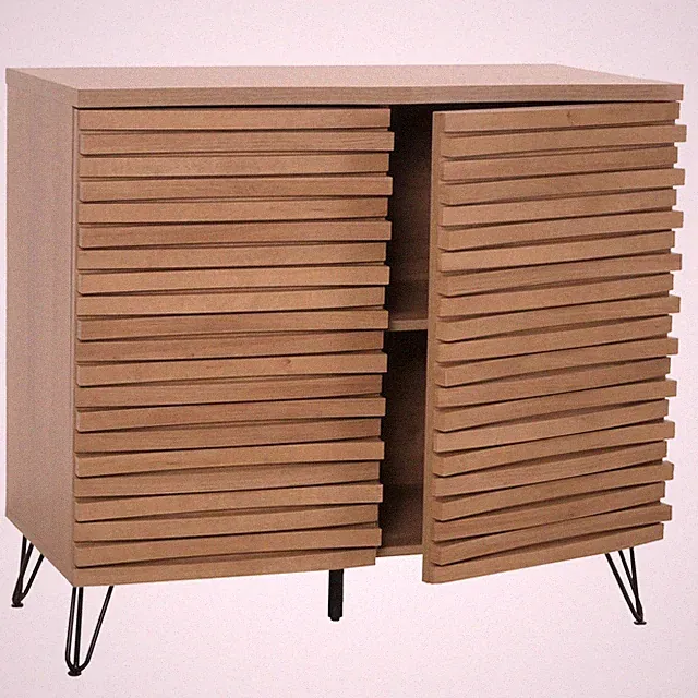 B-Ware Kommode MCW-M49, 3D-Design Staufächer, MDF 85x95x45cm, natur