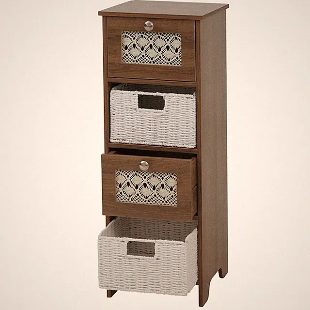 B-Ware Kommode MCW-O75, 4 Schubfächer Korbschubladen 82x30x30cm, braun