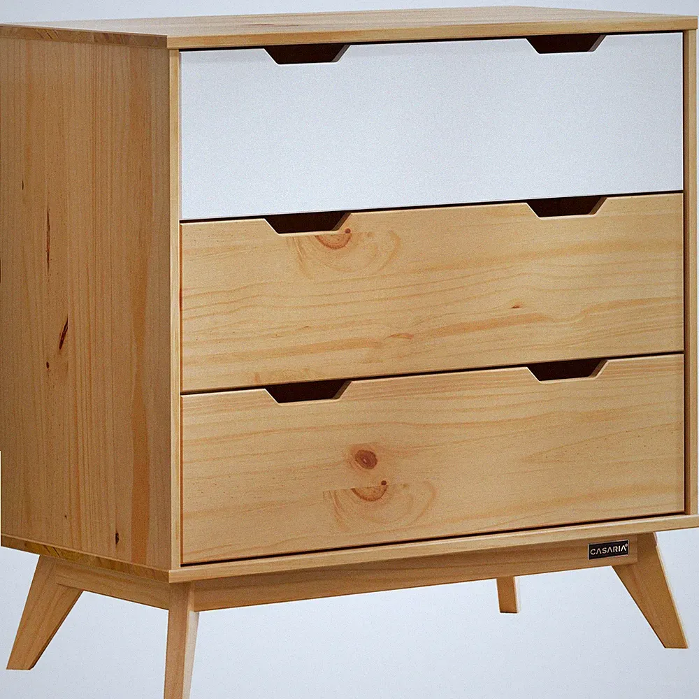 B-Ware Kommode Sideboard Schrank mit Schubladen Massiv Holz Möbel 80x79x40cm