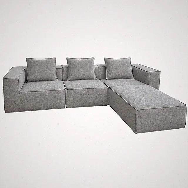 B-Ware L-Sofa MCW-O54, Lounge-Couch mit Ottomane rechts/links, Stoff, hellgrau