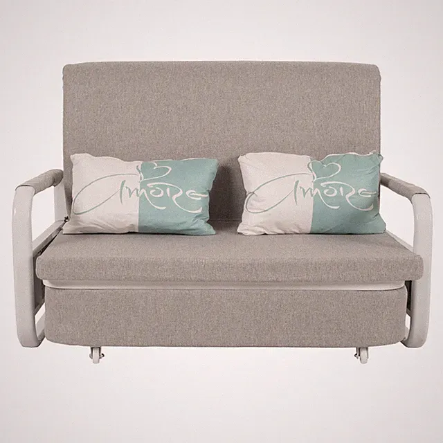 B-Ware Schlafsofa MCW-M83, Liegefläche, 130x185cm, Stoff/Textil hellgrau
