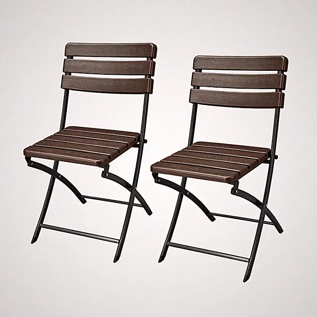 B-Ware SVITA 2er Set Balkonstuhl Holzoptik klappbar Gartenstuhl Bistro Set Braun