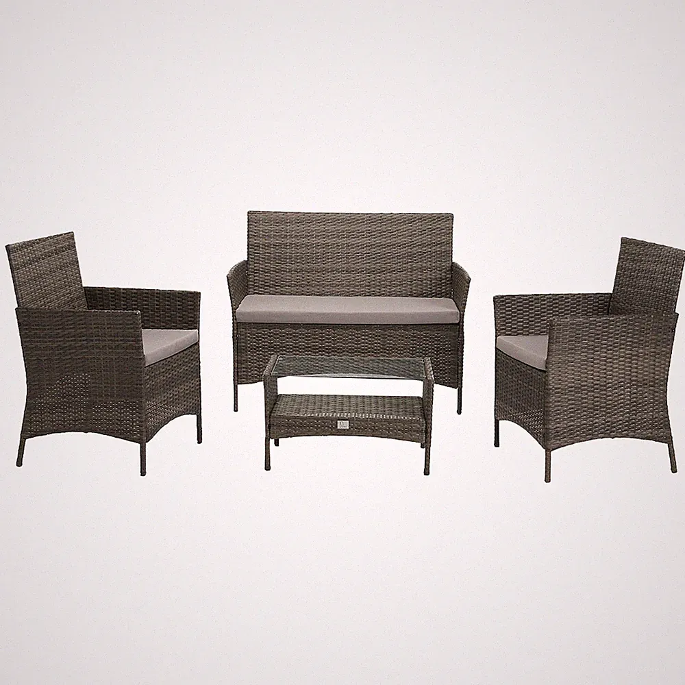 B-Ware SVITA BROOKLYN Polyrattan Sitzgruppe Lounge-Garnitur Gartenmöbel-Set Grau