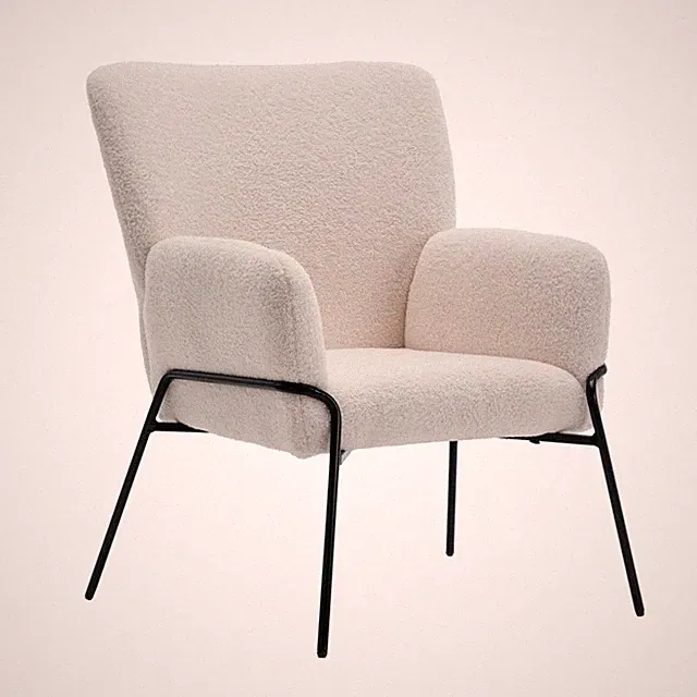 B-Ware SVITA FREIA Loungesessel mit Armlehne Cocktailsessel Polsterstuhl Weiß