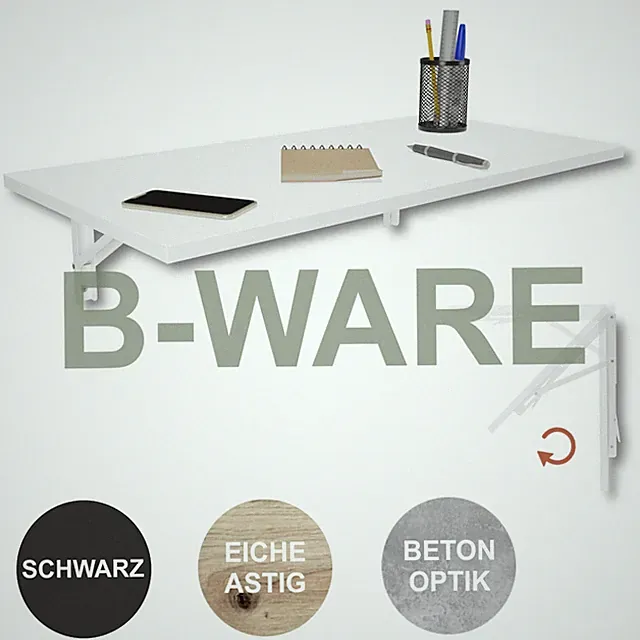 B-WARE Wandklapptisch 80x40 Esstisch Küchentisch Schreibtisch Klapptisch Wand