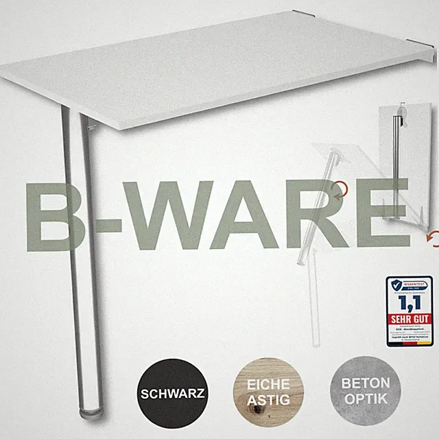 B-WARE Wandklapptisch 80x50 Esstisch Küchentisch Schreibtisch Tischbein