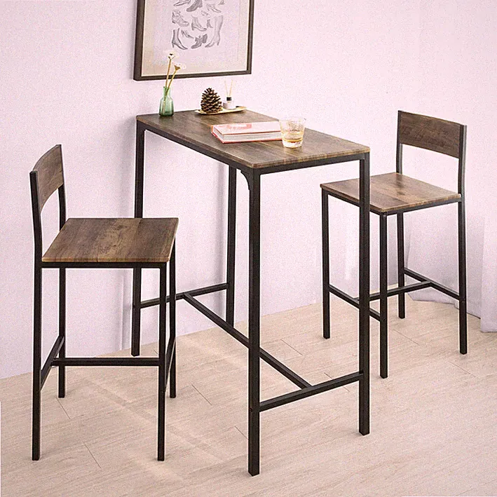 B-Waren Bartisch Set 3-teilig Esstisch Balkonmöbel Bistromöbel OGT03-XL-bwaren