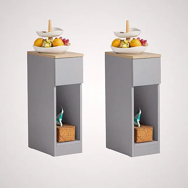 B-Waren Nachttisch 2er Set mit Schublade für Boxspringbett FBT111-HGx2-bwaren