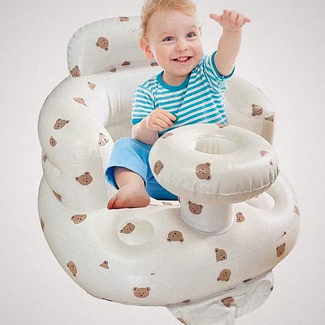 Baby Aufblasbarer Sitz für Babys Eingebaute Luftpumpe Säugling Rückenstütze Sofa