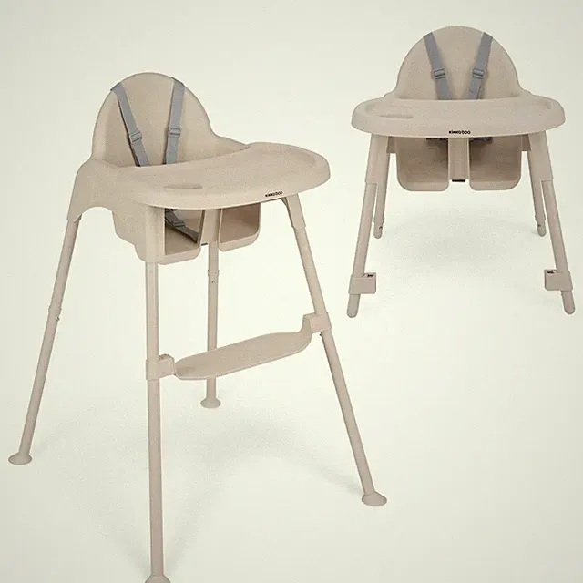 Baby Hochstuhl Kinderstuhl Tisch Tablett Gurt Verstellbar Beige Stuhl bis 15kg