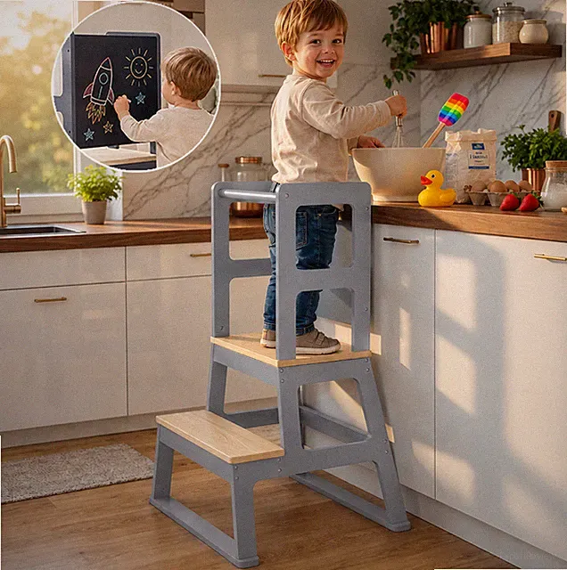 Baby Vivo Lernturm Learning Tower Lerntower Hochstuhl Tritthocker Kinder