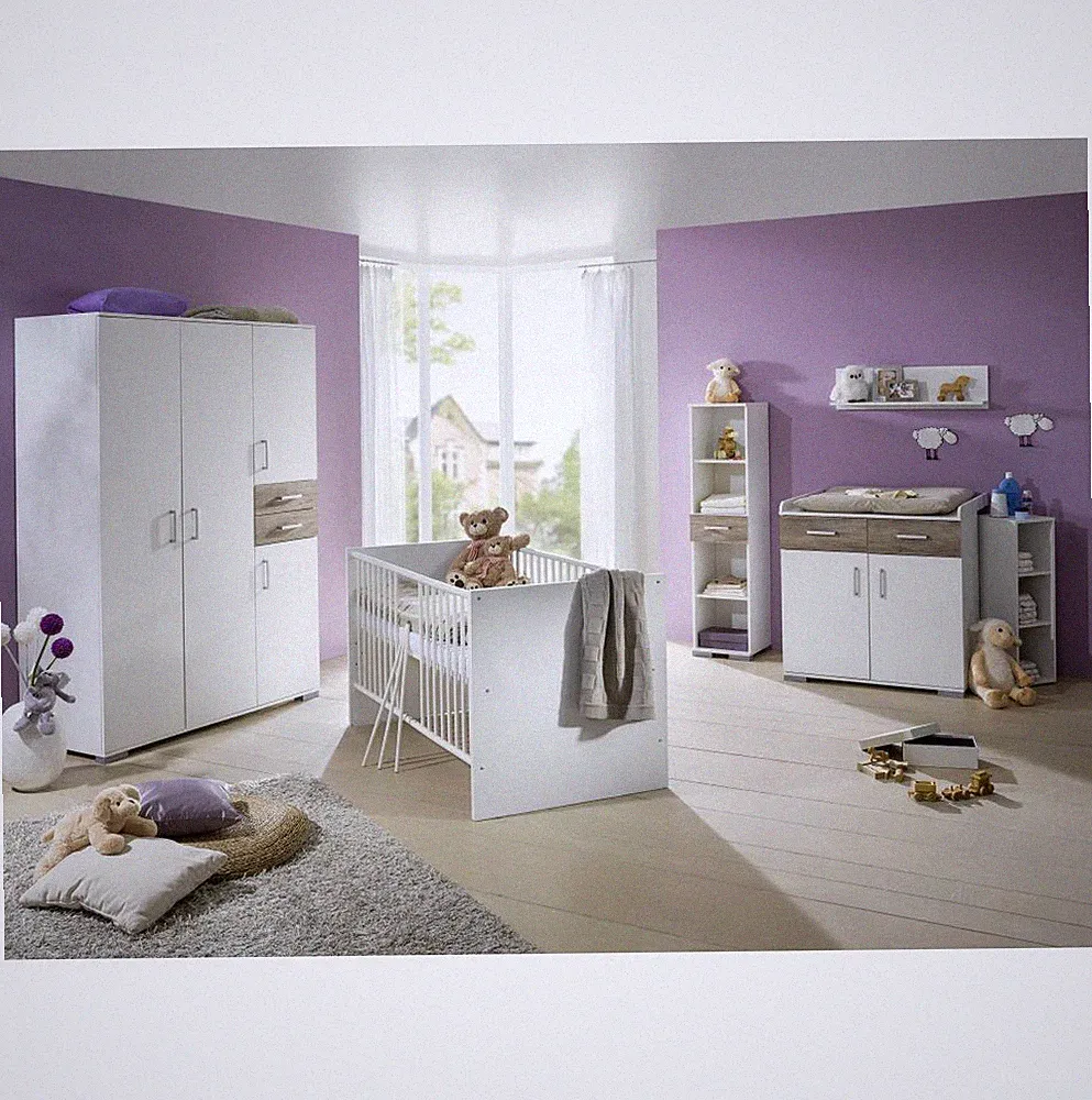 Babybett Babyzimmer komplett Kinderwagen Wickelkommode Kinderzimmer Baby Möbel
