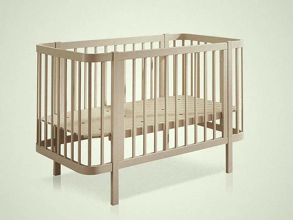 Babybett Gitterbett Bett 140x70 cm Babyzimmer Kinderzimmer LENI Kaschmirfarbig