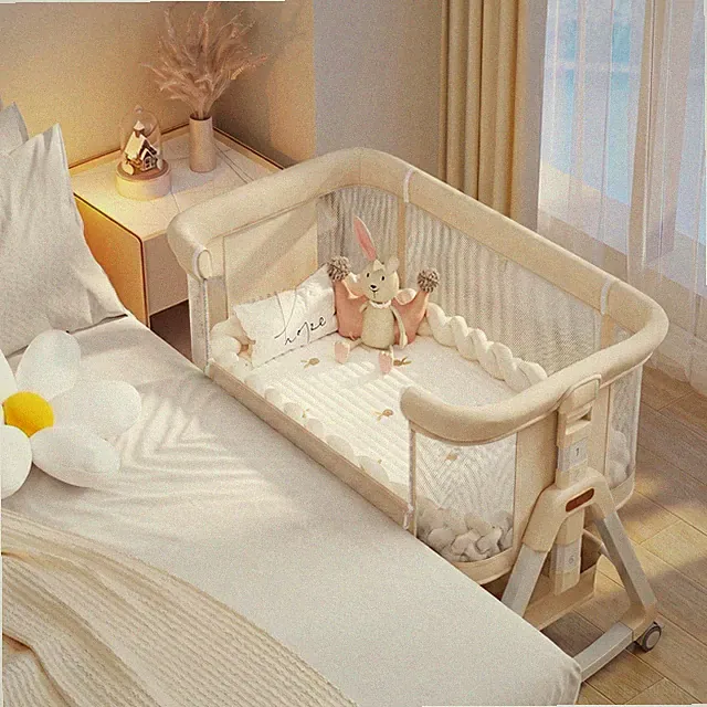 Babybett Kinderbett Klappbar Beistellbett Babywiege Zustellbett Höhenverstellbar