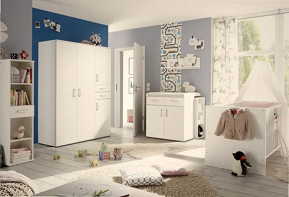 Babyzimmer Babyzimmerset komplett Komplettzimmer 7 tlg. Wickelkommode Babymöbel