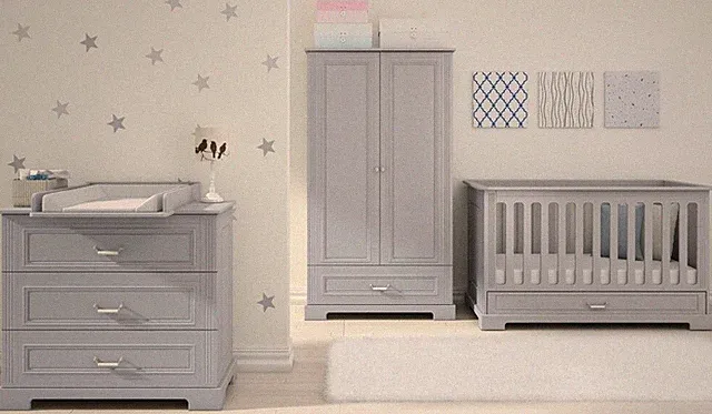 Babyzimmer INES verschiedene Kombinationen GRAU - MDF exclusive Bellamy