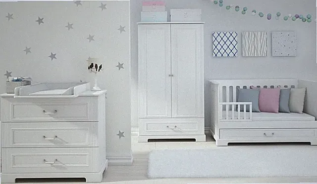 Babyzimmer INES verschiedene Kombinationen Weiß - MDF exclusive Bellamy