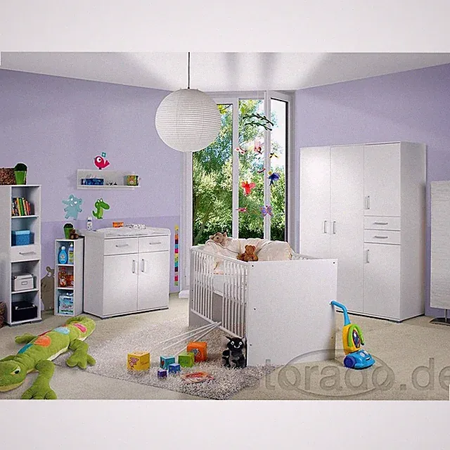 Babyzimmer Kinderzimmer Kindermöbel Isabel Weiss 7tlg.