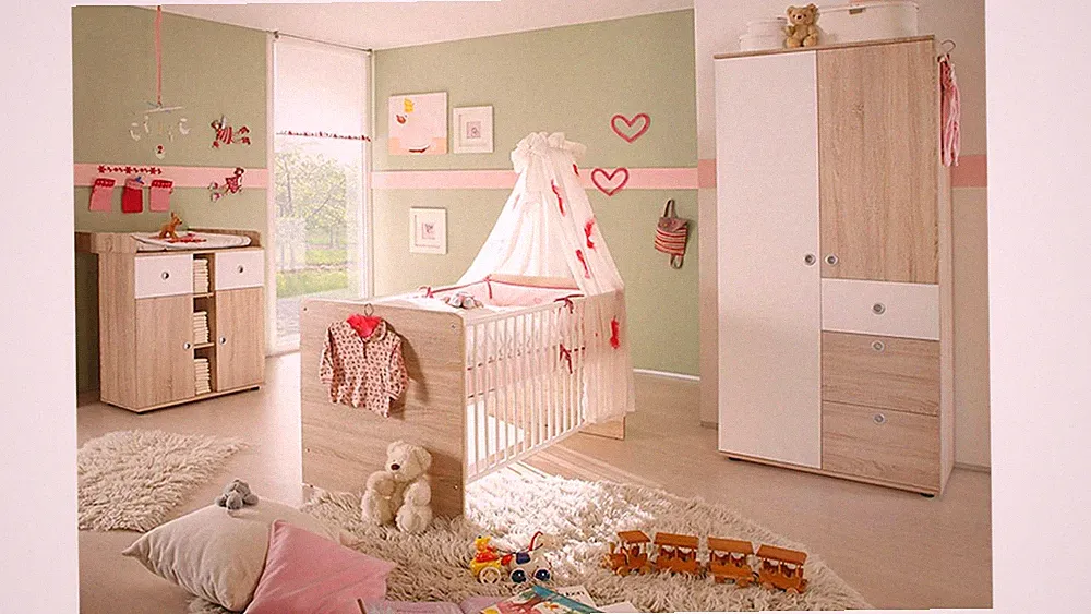Babyzimmer Kinderzimmer komplett Wiki Babybett 3-tlg. Wickelkommode Sonoma Eiche