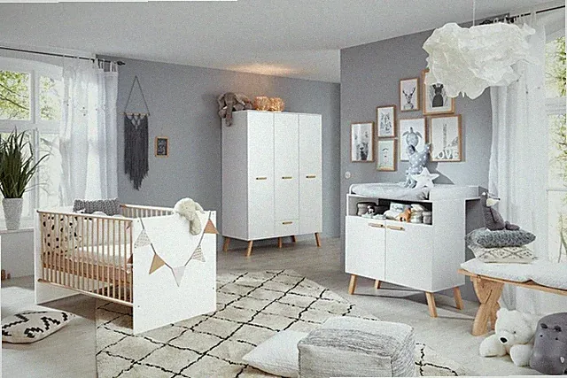 Babyzimmer Mats komplett 3-teilig in weiß mit viel Stauraum