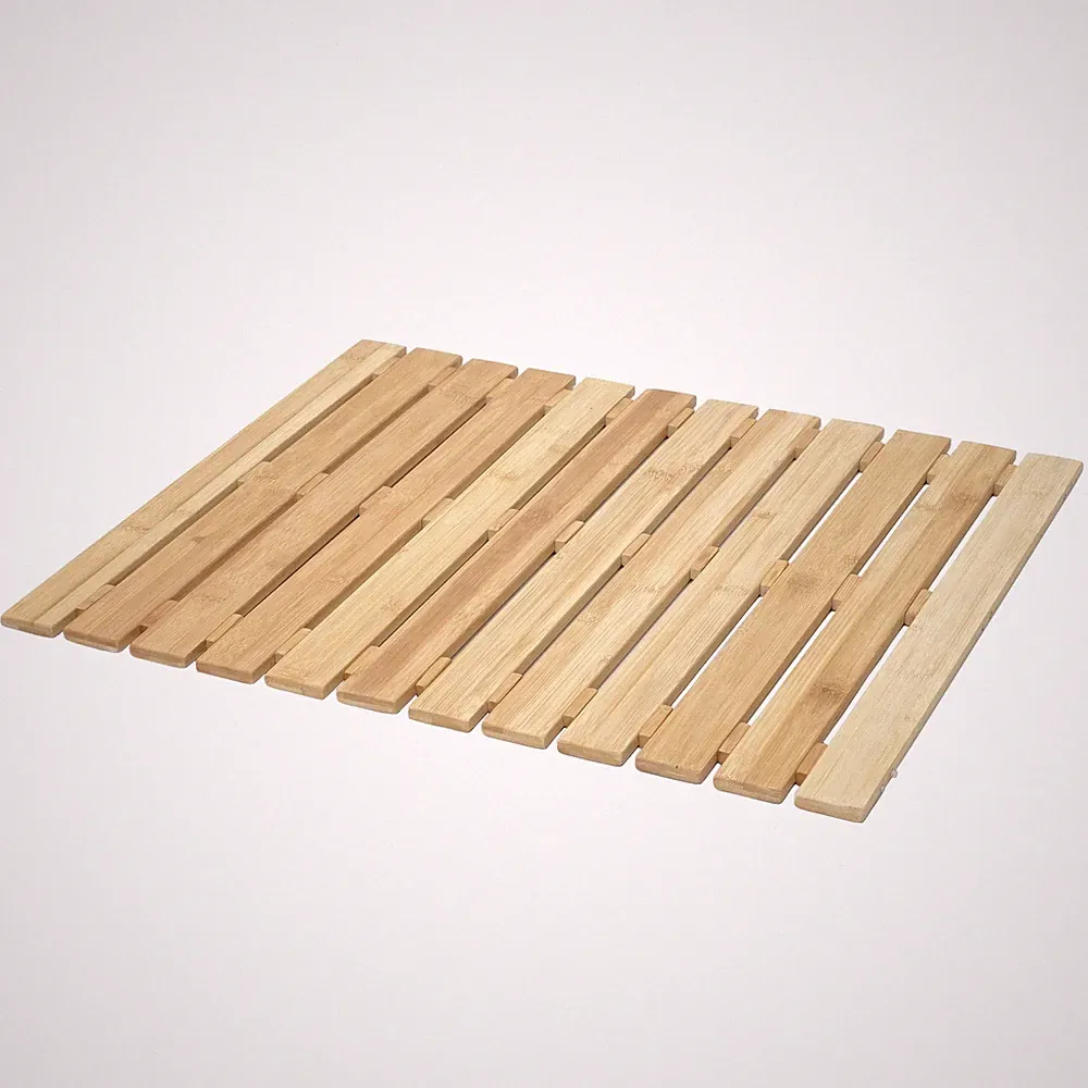 Badematte HWC-E73, Duschmatte Badvorleger Badteppich, Bambus rutschfest, 60x50cm